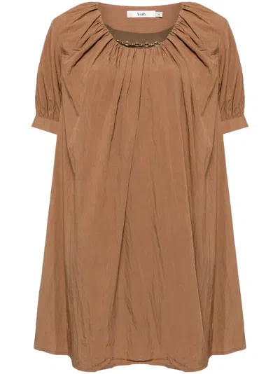 B+ab Chain Link-detail Short-sleeved Dress In Brown