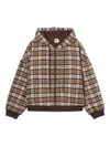 B+ab Check-pattern Hoodie In Brown
