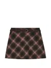 B+ab Check-pattern Belted Mini Skirt In Brown