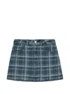 B+ab Check-pattern Denim Mini Skirt In Blue