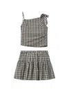 B+ab Check-pattern Tiered Jumpsuit In Neutral