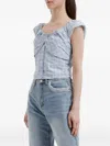 B+ab Check-pattern Top In Blue