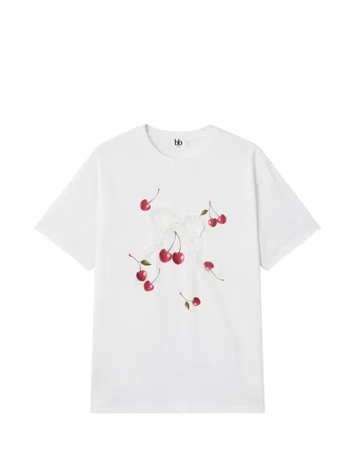 B+ab Cherry-motif T-shirt In White