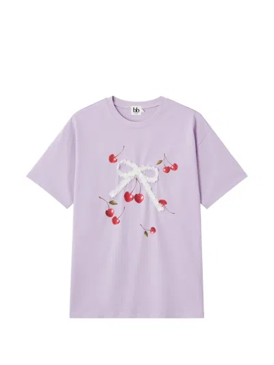 B+ab Cherry-print T-shirt In Purple