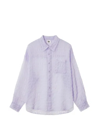 B+ab Chest-pocket Check Shirt In Purple