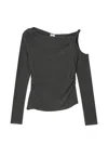 B+ab Cold-shoulder Ruched Blouse In Grey
