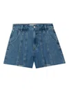 B+ab Contrast-stitching Denim Shorts In Blue