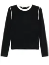 B+ab Contrast Trim Knit Sweatshirt In Black