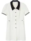 B+ab Contrast-trimmed Short-sleeve Minidress In White