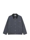 B+ab Contrast-collar Press-stud Jacket In Blue