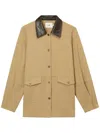 B+ab Contrasting-collar Coat In Neutrals