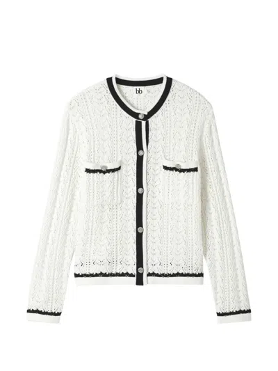 B+ab Contrasting-trim Cardigan In White