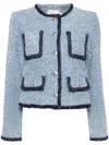 B+ab Contrasting-trim Jacket In Blue