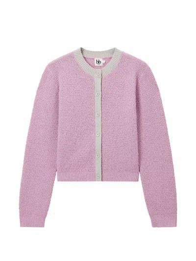 B+ab Contrast-trim Cardigan In Pink