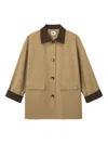 B+ab Corduroy-collar Cotton Coat In Brown