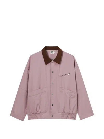B+ab Corduroy-collar Panelled Jacket In Pink