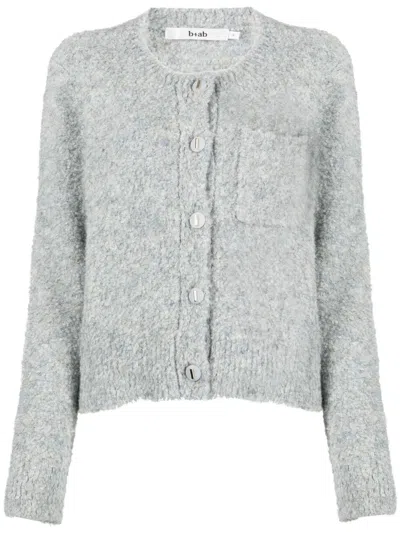 B+ab Crew-neck Knitted Cardigan In Blue