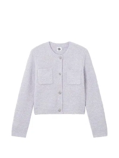 B+ab Crew-neck Cardigan In Purple