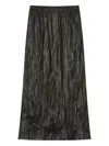 B+ab Crinkled-effect Midi Skirt In Brown