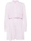 B+ab Crinkled Two-piece Dress Set In Pink