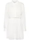B+ab Crinkled Two-piece Dress Set In White