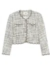 B+ab Cropped Tweed Jacket In White