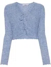 B+ab Cropped Wool-blend Cardigan In 蓝色