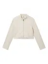 B+ab Cropped Zip-front Jacket In Neutral