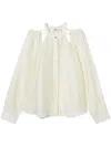 B+ab Cut-out Collarless Shirt In Neutrals