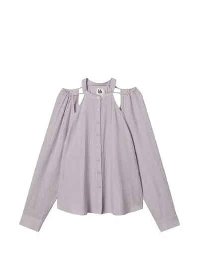 B+ab Cut-out Buttoned Shirt In Gray