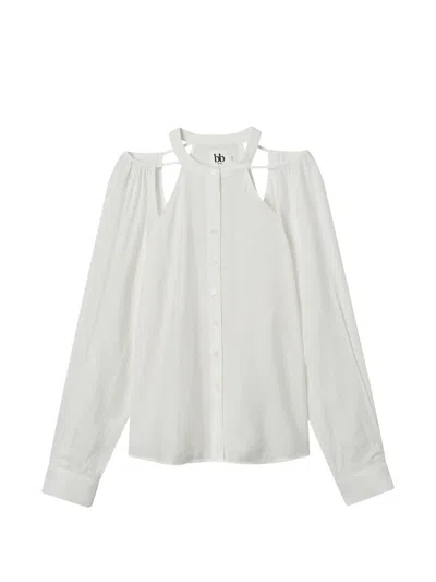 B+ab Cut-out Long-sleeve Shirt In White