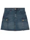 B+ab Denim Cargo Miniskirt In Blue
