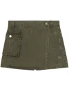 B+ab Distressed-effect Panelled Shorts In 绿色