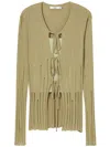 B+ab Distressed-effect Ribbed-knit Cardigan In 绿色
