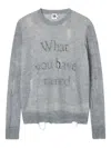 B+ab Distressed Sweater In Blue