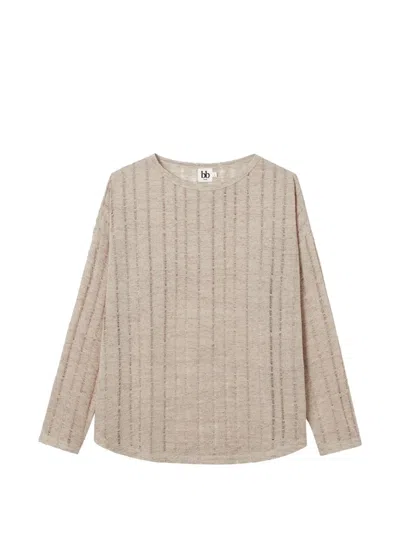 B+ab Distressed-knit Sweater In Neutrals