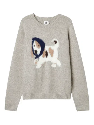 B+ab Dog-graphic Sweater In Neutral