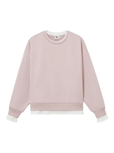 B+ab Double-layered Crew-neck Sweatshirt In Pink