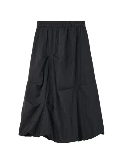 B+ab Draped Bubble-hem Midi Skirt In Black