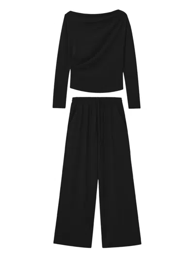 B+ab Draped Wide-leg Set In Black