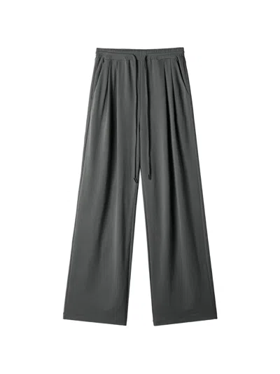 B+ab Drawstring-fastening Pleated Palazzo Pants In Gray