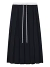 B+ab Drawstring Midi Pleated Skirt In Blue