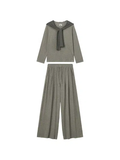 B+ab Drawstring Wide-leg Tracksuit Set In Animal Print