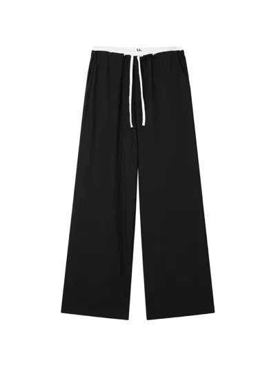 B+ab Drawstring Wide-leg Trousers In Black