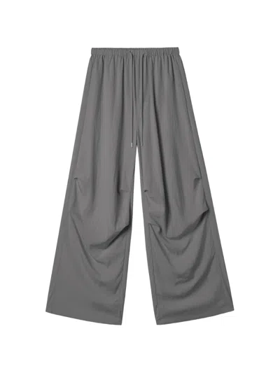 B+ab Drawstring-fastening Gathered Trousers In Gray
