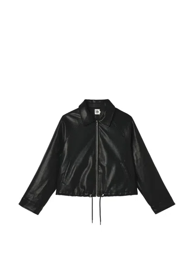 B+ab Drawstring-hem Raglan-sleeve Jacket In Schwarz