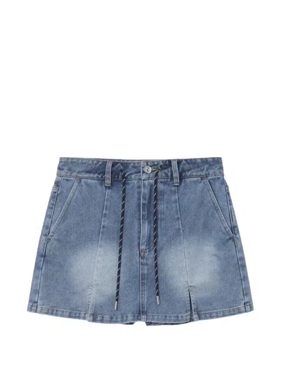 B+ab Drawstring-waist Faded Shorts In Blue
