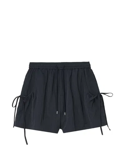 B+ab Drawstring-waist Side-tie Mini Shorts In Blue