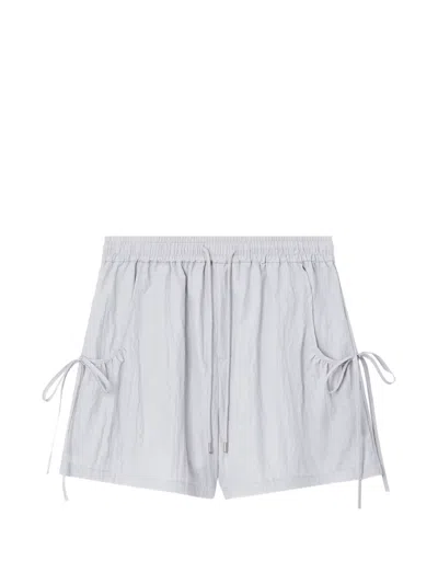 B+ab Drawstring-waist Side-tie Mini Shorts In Gray