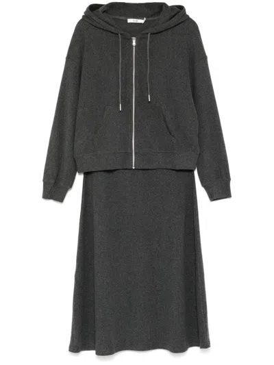 B+ab Dress And Hoodie Set In Grey